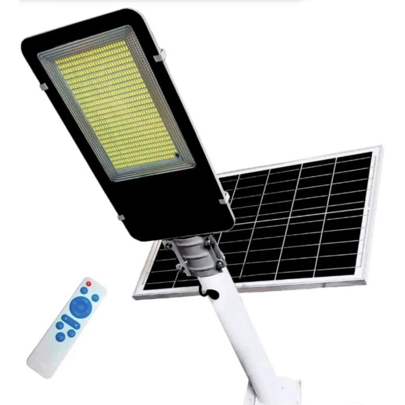 Faro LED Lampione Stradale 200-300-400W Luce Fredda Pannello Solare Staffa Crepuscolare